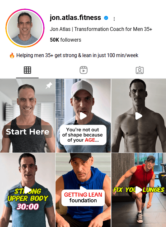 Jon Atlas Fitness IG Screenshot
